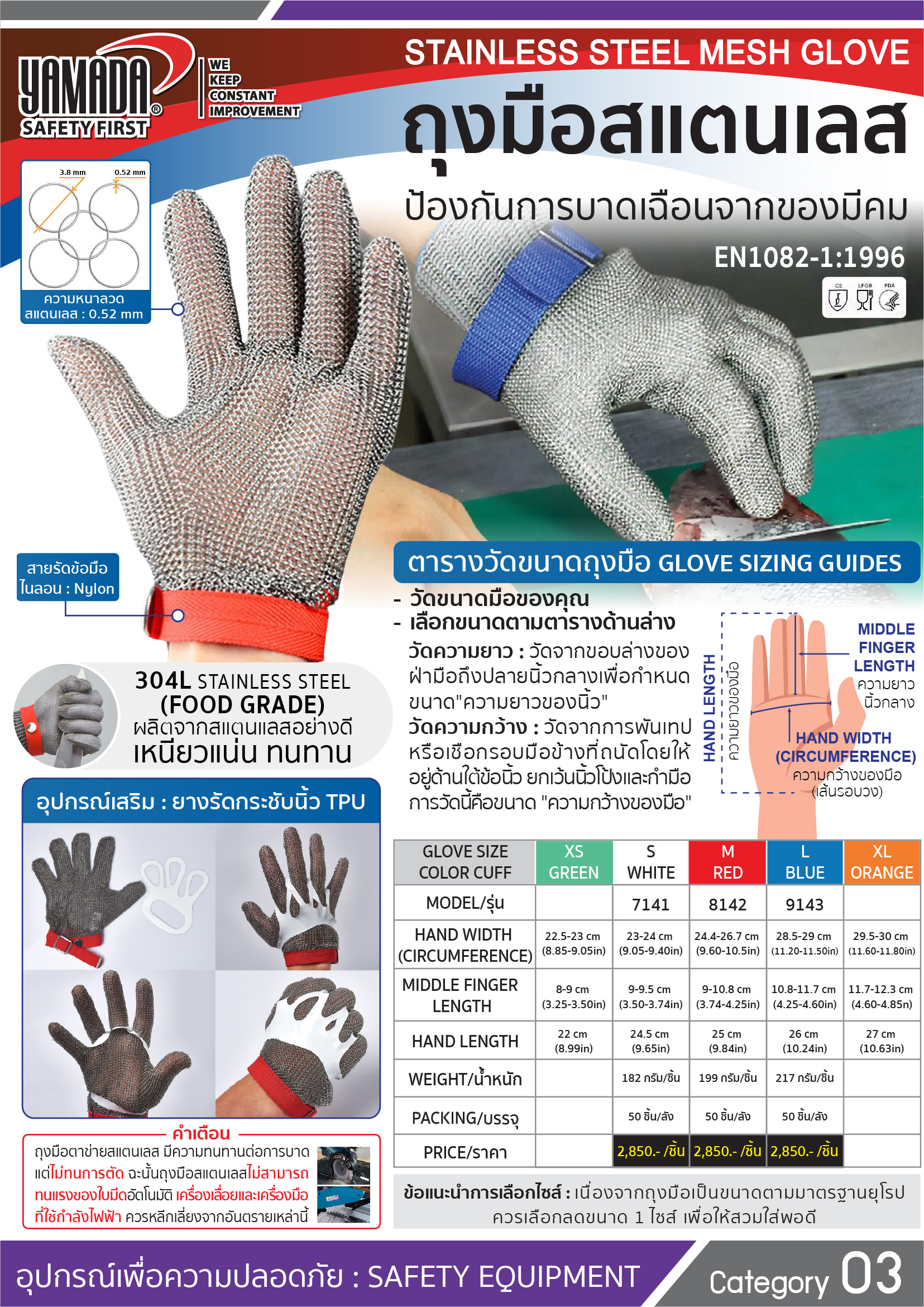 ถุงมือสแตนเลส