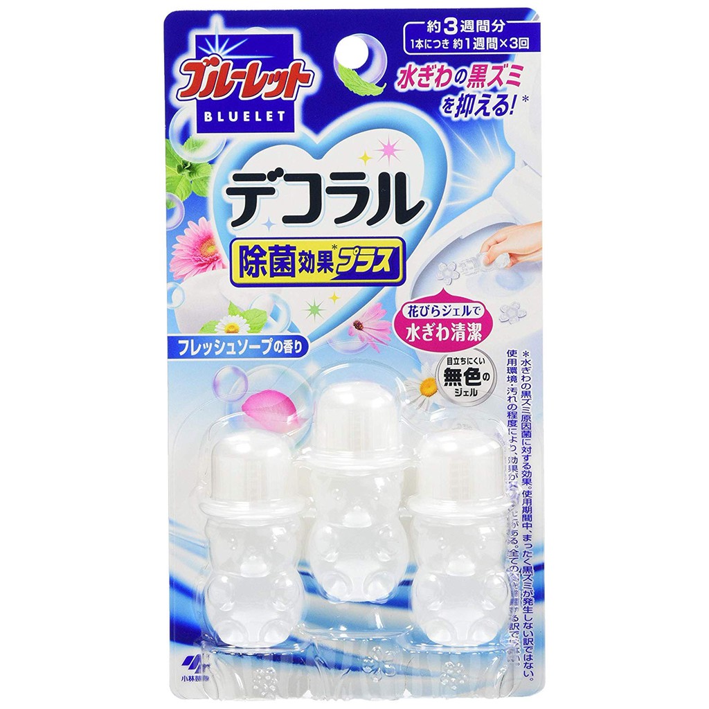 Kobayashi Bluelet Toilet Bowl Cleaner 7.5g x 3 ชิ้น #White Soap