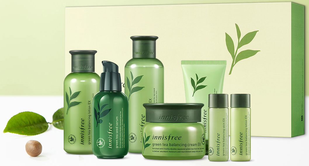Innisfree Green Tea Special Skin Care Set 7 Items (Travel Exclusive สูตรใหม่ EX)