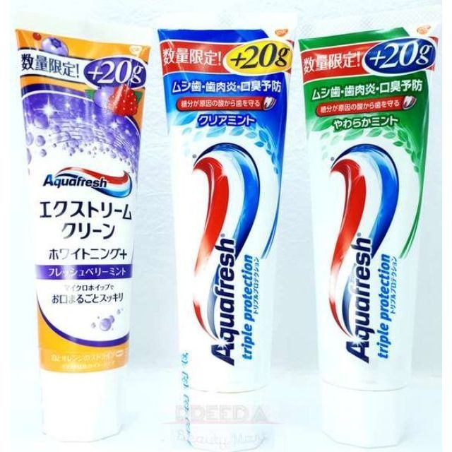 ยาสีฟัน Aquafresh Triple Protection 140 g. Made in Japan #Peppermint