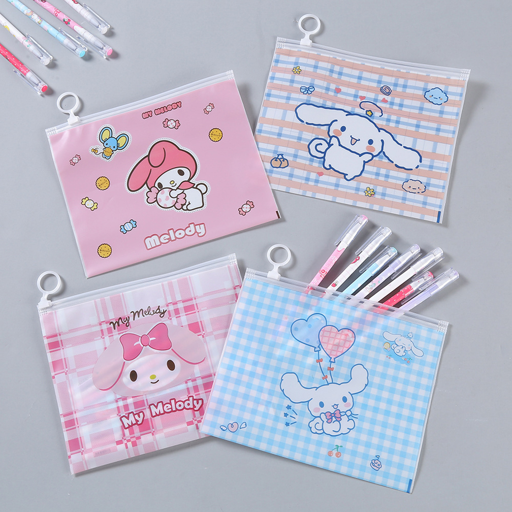 🌈กระเป๋าใส่เครื่องเขียน🌈A5 ลาย เมโล&ซินนา 21x17cm📌เลือกลาย ราคา 4 บาท✔️พร้อมส่ง Ohwowshop ซอง เครื่องเขียน กระเป๋า กระเป๋าดินสอ
