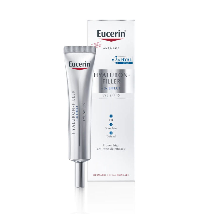 Eucerin Hyaluron Filler Eye Cream 3x Effect SPF15 15 ml. (แพคเกจยุโรป)