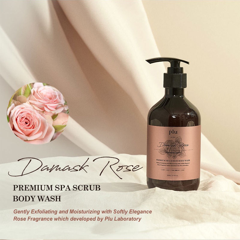 Plu Premium Spa Scrub Body Wash 500 ml. #Damask Rose