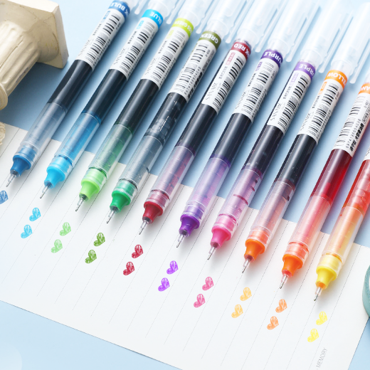 🌈ปากกาเจลด้ามใส🌈12สี Ohhappy ขนาด 0.5mm ไส้ปากกา 0.5📌สินค้าเลือกสี ราคา 3 บาท✔️พร้อมส่งในไทย ปากกาเจล หลากสี เครื่องเขียน