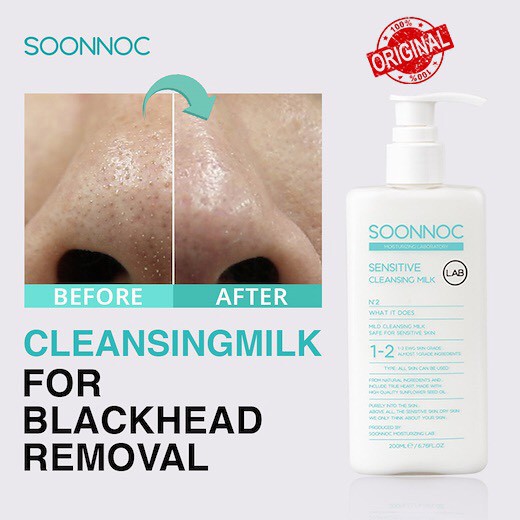 Soonnoc Sensitive Cleansing Milk 200 ml.