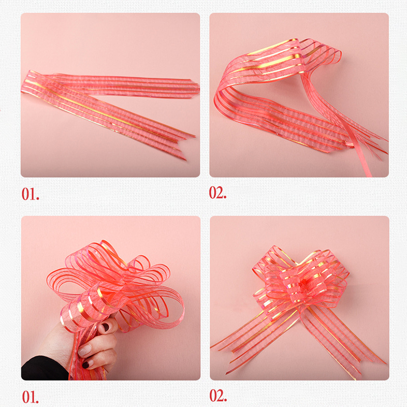 🎁โบว์รูด ริบบิ้นรูด🎀Large size🎉(เงาพิเศษ) 50mm📌สินค้าเลือกสี✔️พร้อมส่งในไทย โบว์ติดของขวัญ DIY