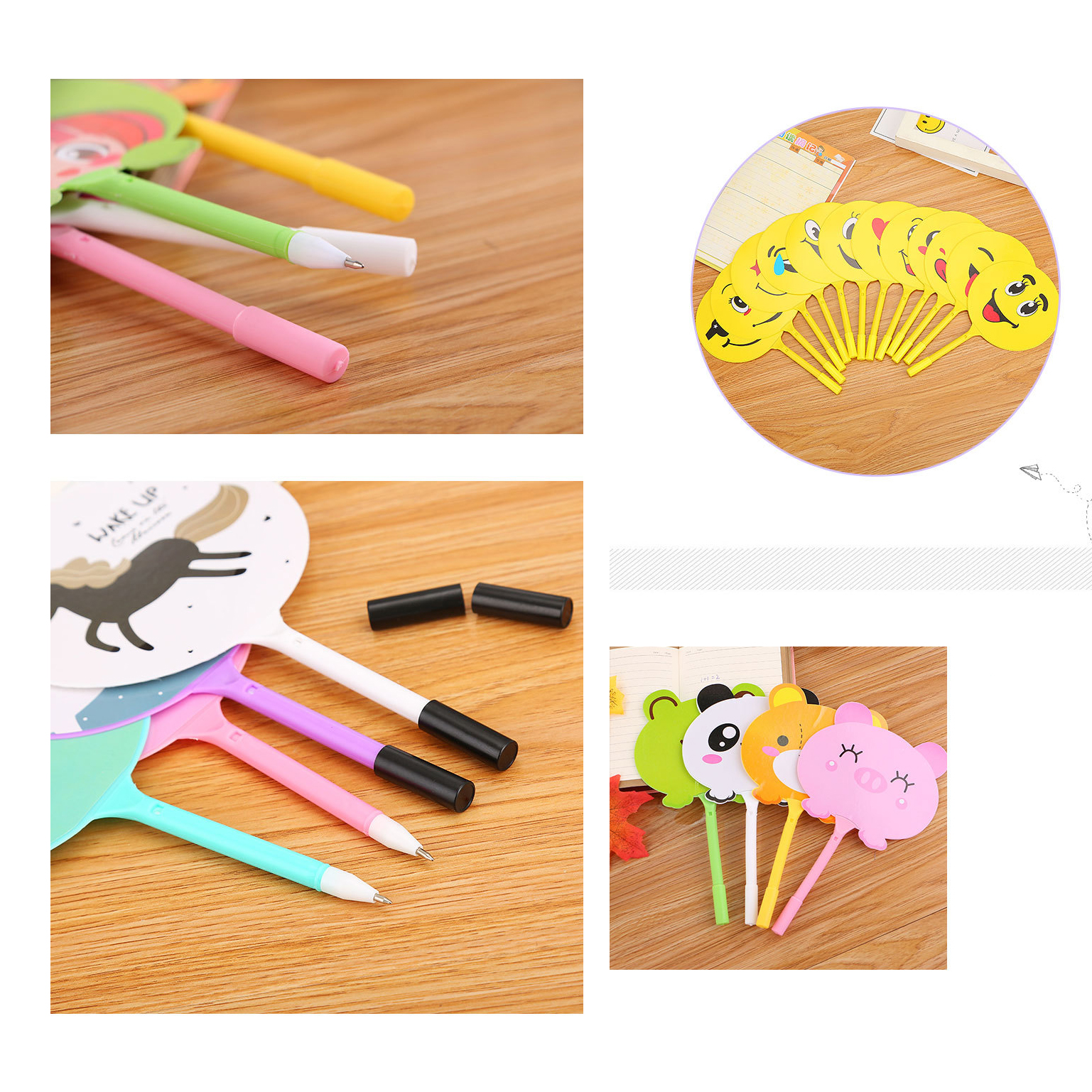 😎ปากกาพัดลูกลื่น😎ลายการ์ตูน หน้าอารมณ์อิโมจิ ไส้สีน้ำเงิน 0.5 ราคา 4 บาท/ด้าม✅พร้อมส่ง Ohwowshop ปากกา เครื่องเขียน ลูกลื่น