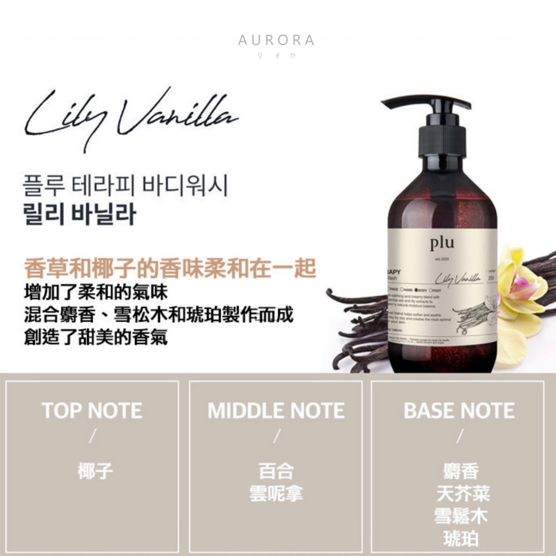 Plu Therapy Body Wash 500 g. #Lily Vanilla