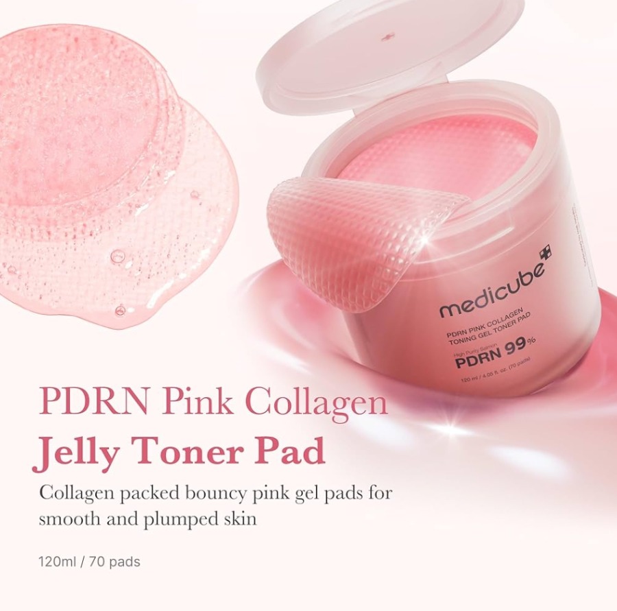 MEDICUBE PDRN Pink Collagen Toning Gel Toner Pad 70 Pads