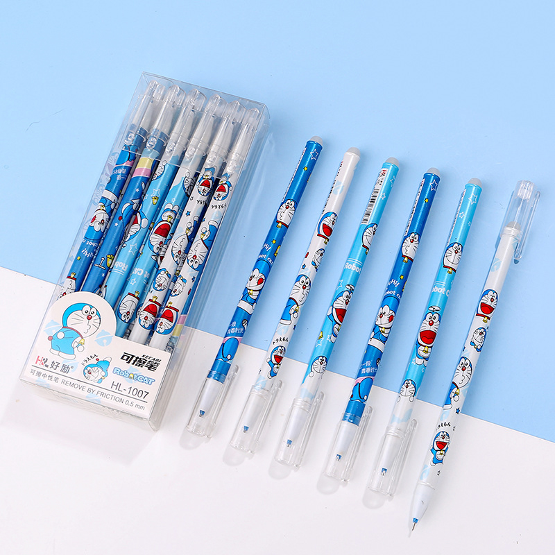 ⭐ปากกาลบได้🌈Happy โดเรม่อน ไส้สีน้ำเงิน 0.5📌สุ่มคละลาย ชิ้นละ 5 บาท✔️พร้อมส่งOhwowshop หลากสี ปากกาเจล เครื่องเขียน