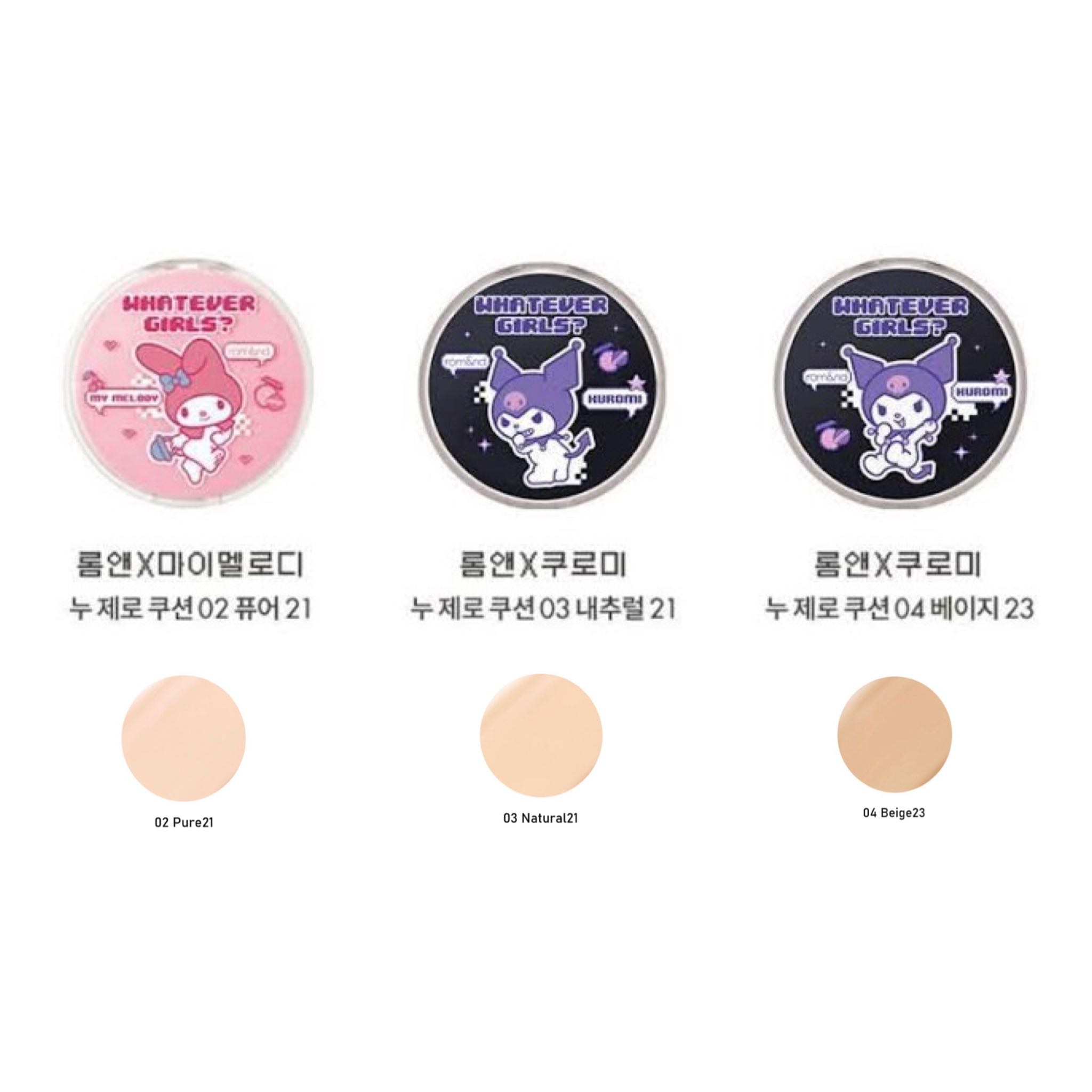 Rom&nd Sanrio Nu Zero Cushion SPF24 PA++ 15 g. #Kuromi 03 Natural 21