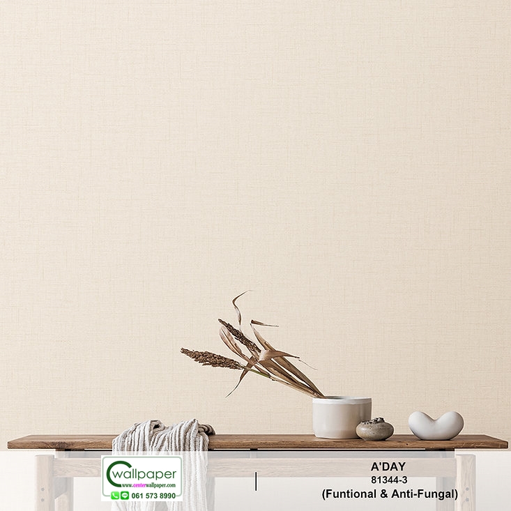 วอลเปเปอร์ลายผ้า สีน้ำตาลอ่อน No.81344-3