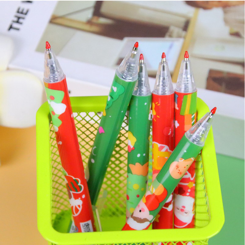 🎄🌈ปากกากด เจลดำ⭐🎄ลายการ์ตูนคริสต์มาส⚫ไส้สีดำ 0.5📌เลือกลาย ด้ามละ 5 บาท ✔️พร้อมส่ง Ohwowshop เครื่องเขียน christmas ปากกา