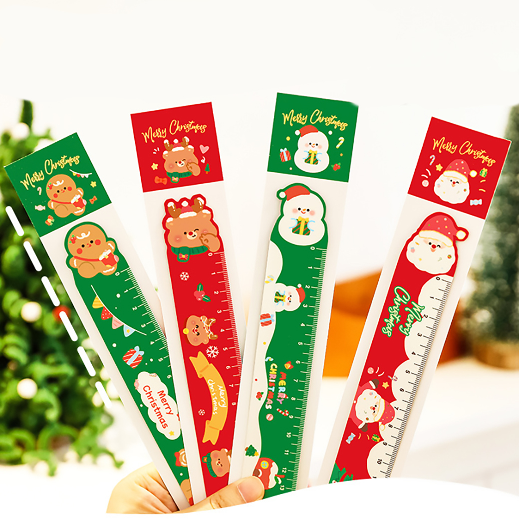 🎄ไม้บรรทัดแม่เหล็ก🎅✨คริสต์มาสหลากสี 15ซม.✔️คละลาย ไม้บรรทัด แม่เหล็ก เครื่องเขียน