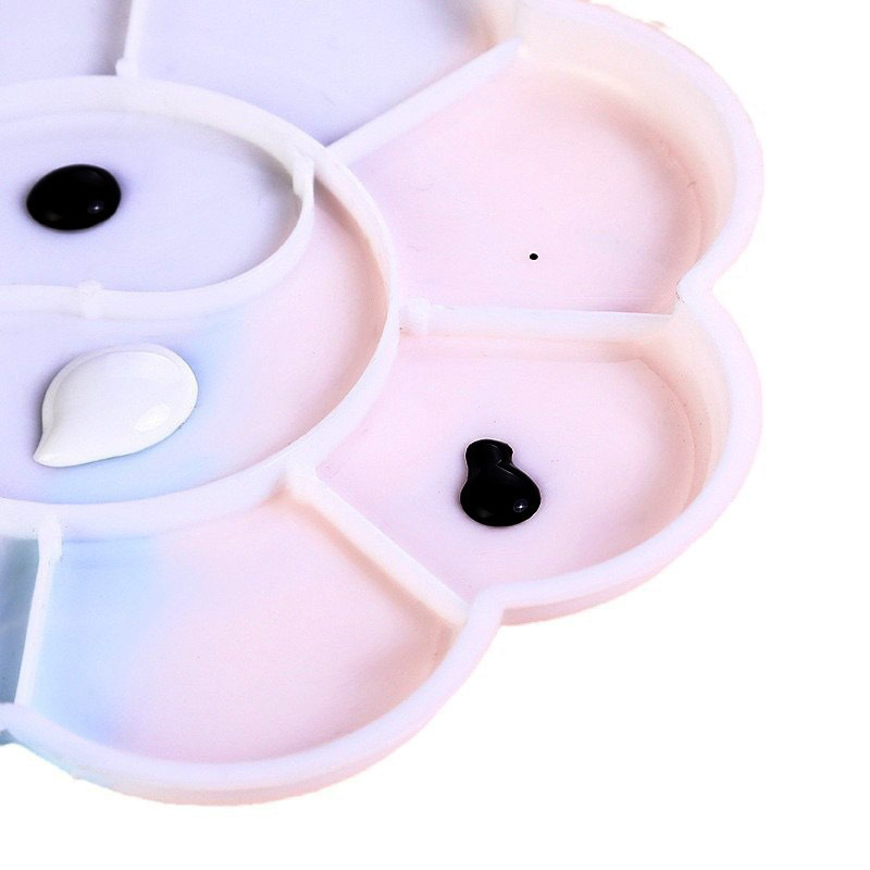 🎨จานสีพลาสติก🌈ทรงดอกไม้ 10 ช่อง สำหรับระบายสี วาดภาพ งานศิลปะ✅พร้อมส่ง อุปกรณ์ศิลปะ