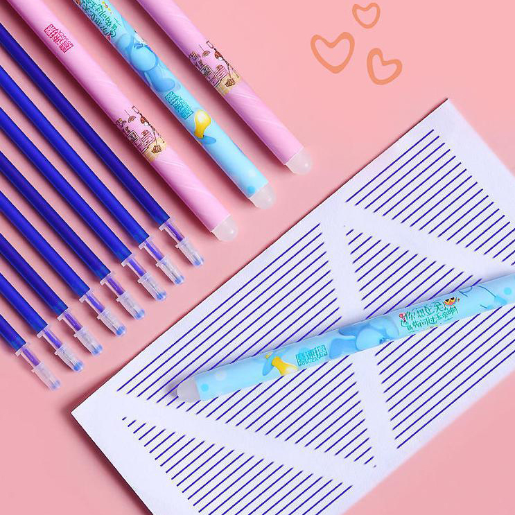 ⭐ปากกาลบได้⭐🌈supper cartoon ไส้สีน้ำเงิน 0.5mm 📌คละลายตามแบบ ด้ามละ 4-5บาท✔️พร้อมส่งOhwowshop ลบได้ เครื่องเขียน
