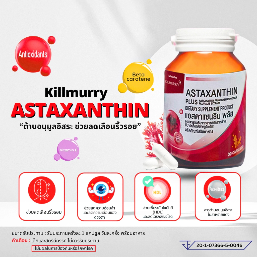 ðĨāļŠāļđāļāļĢāđāļāđāļĄāļāđāļðĨāđāļāļŠāļāļēāđāļāļāļāļīāļ 6āļĄāļ. āļĨāļāđāļĨāļ·āļāļāļĢāļīāđāļ§āļĢāļāļĒ āđāļĨāļ°āļāļļāļāļāđāļēāļāļāļģ Astaxanthin Plus 30āđāļāļāļāļđāļ āļāļģāļĢāļļāļāļāļīāļ§ āļāļ°āļĨāļāļ§āļąāļĒ