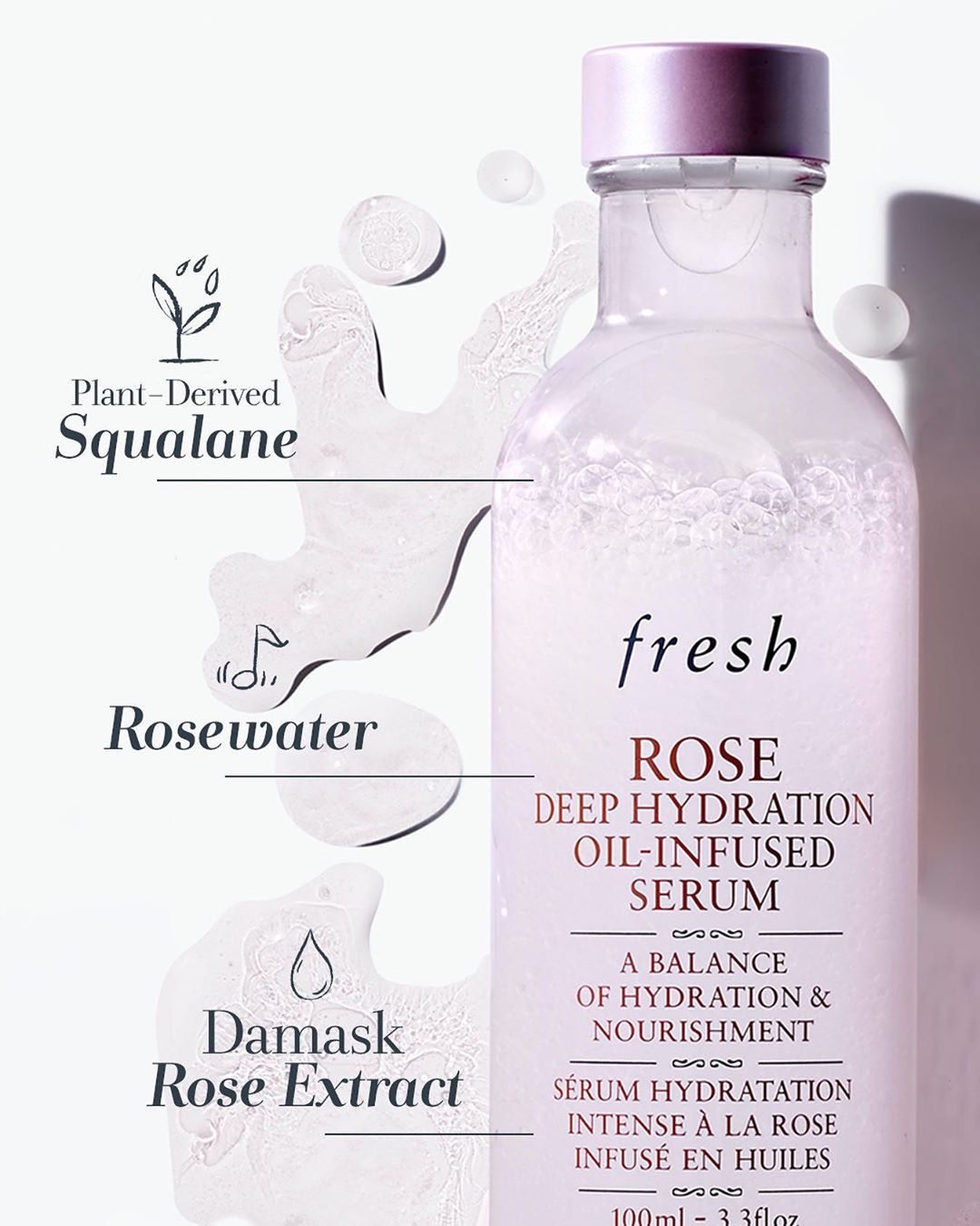 Fresh Rose Deep Hydration Oil-Infused Serum 100 ml.