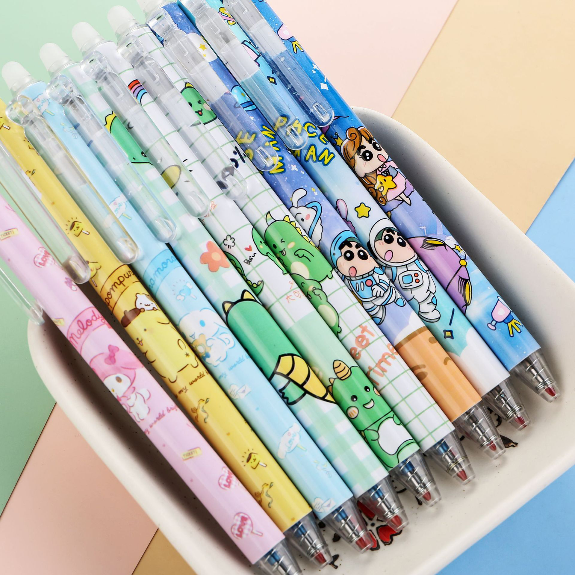 🌈ปากกากดลบได้🌈ลายการ์ตูน ไส้สีน้ำเงิน 0.5📌คละลายตามแบบ ด้ามละ 7 บาท ✔️พร้อมส่ง Ohwowshop ลบได้ ปากกาเจลลบได้ เครื่องเขียน