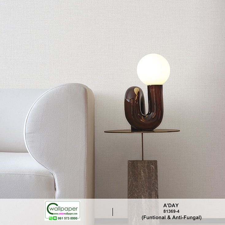 วอลเปเปอร์ลายผ้า สีเทาอ่อน No.81369-4