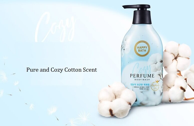 Happy Bath Perfume Body Wash 900 ml. #Cozy Cotton Flower