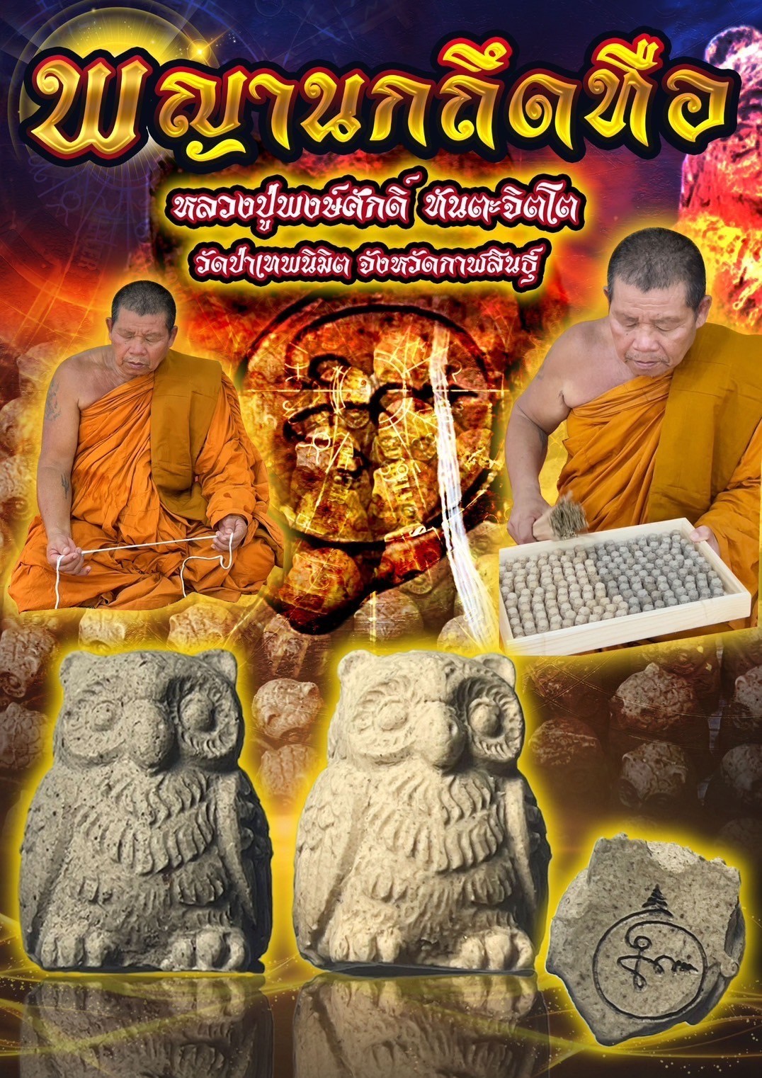 พญานกถึดทือ หลวงปู่พงษ์ศักดิ์ ทันตะจิตโต วัดป่าเทพนิมิต จังหวัดกาฬสินธุ์