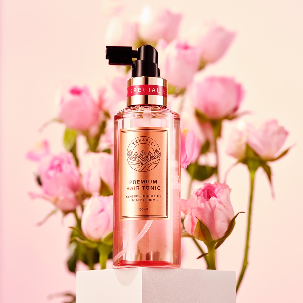 Terapic Premium Hair Tonic Synergy Double Up Scalp Serum 160 ml. สีชมพู