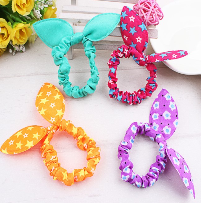 🐰ยางยืดรัดผมหูกระต่าย (สุ่มลาย) ชิ้นละ 2 บาท ✔️พร้อมส่ง Ohwowshop หนังยางรัดผมเกาหลี ยางรัดผมไสต์เกาหลี มัดผม