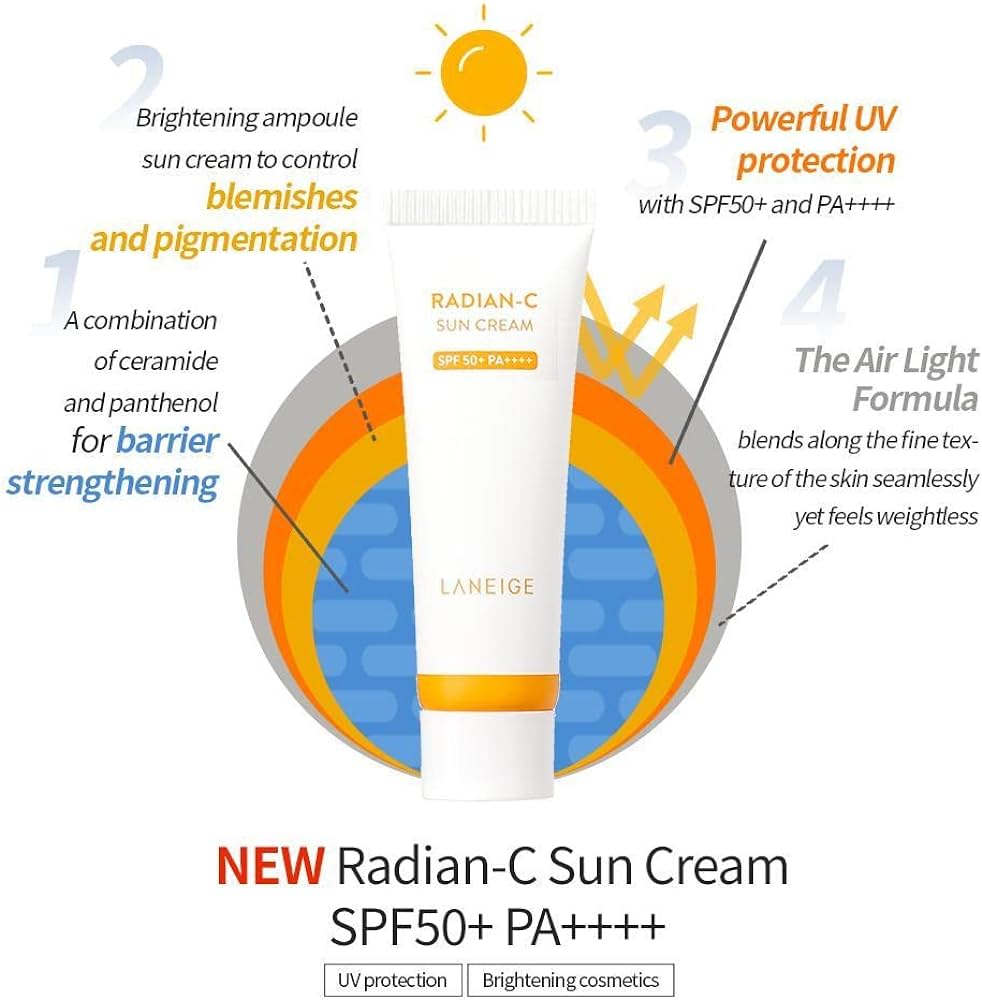 Laneige Radian-C Sun Cream SPF50+ PA+++ 10 ml.