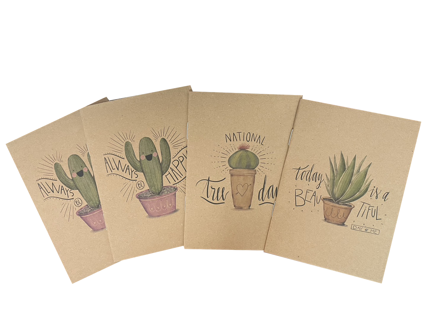 สมุดโน๊ตน้ำตาลลายภาพวาด ขนาด 8.5x12 cm มีเส้น [สุ่มลาย] เล่มละ 3 บาท Ohwowshop