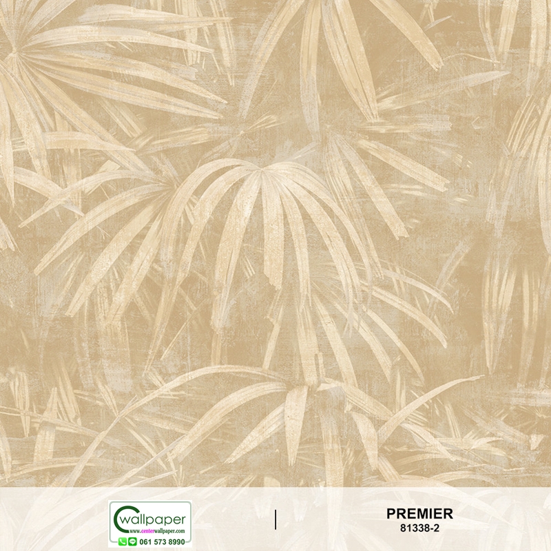 วอลเปเปอร์ลายใบไม้สีน้ำตาล No.81338-2