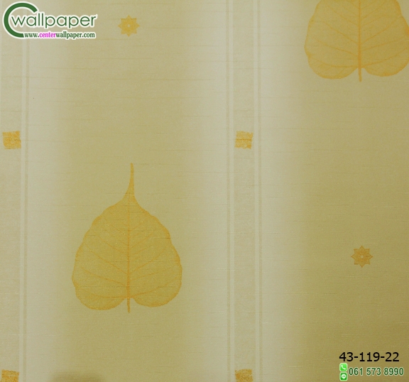 wallpaper ลายไทยห้องพระ ลายใบโพธิ์สีทอง