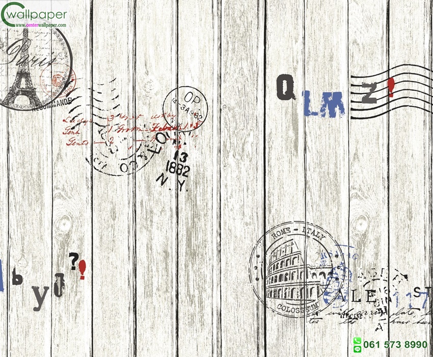 วอลเปเปอร์หน้ากว้าง ลายไม้ระแนงมีตราประทับ