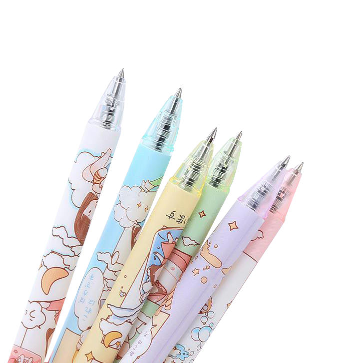 🌈ปากกากดเจลดำ ลายการ์ตูน แฟนซี📌สุ่มลายตามแบบสินค้า ⚫ไส้สีดำ0.5✔️พร้อมส่งในไทย ปากกากด ปากกาลายการ์ตูน