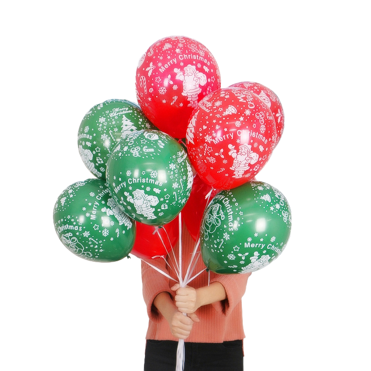 🎈ลูกโป่งยางสี🎄Merry Christmas 10นิ้ว📌เลือกหลายสี ชิ้นละ 2 บาท✔️พร้อมส่ง Ohwowshop ตกแต่ง วันเกิด