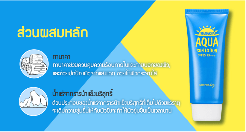 Secretkey Thanakha Aqua Sun Lotion SPF35 PA+++ 100 g.