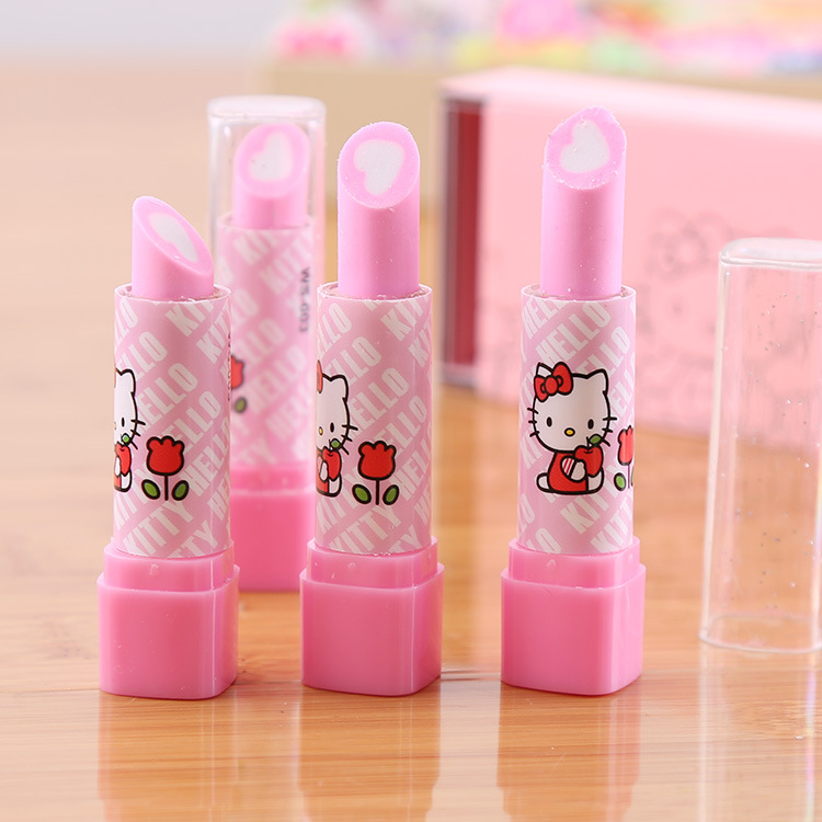 ยางลบทรงลิปสติกลายการ์ตูนคิดตี้สุดน่ารัก ชิ้นละ 6 บาท : ✔️พร้อมส่ง (🎲สุ่มลาย) Ohwowshop