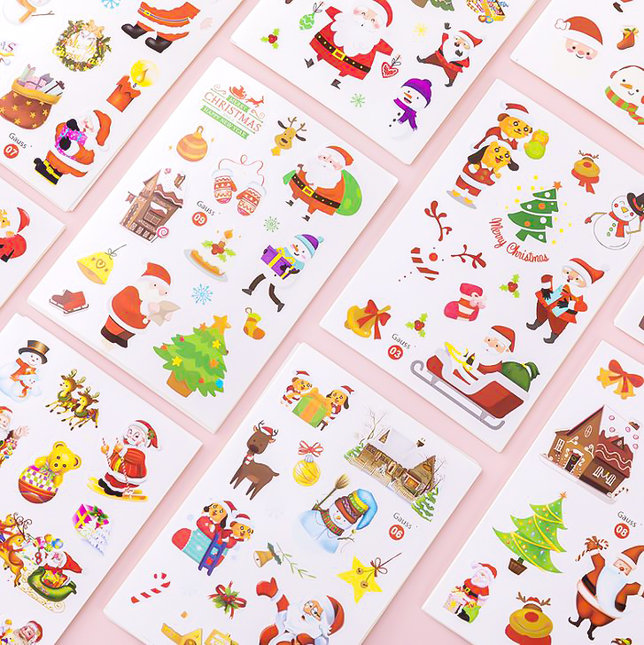 🎅🎄สติกเกอร์ Sticker Merry christmas10x15ซม.📌เลือกลาย แผ่นละ 1 บาท✅พร้อมส่งOhwowshop สติ๊กเกอร์ christmas