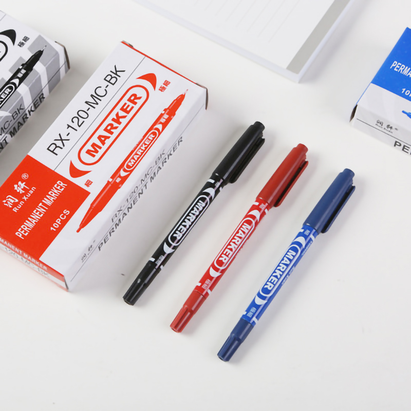 🌈ปากกาเขียนถุงเก็บน้ำนม🌈💦MARKER⚫🔵🔴 ปากกา 2 ด้าน✅พร้อมส่งในไทย เน้นข้อความ ปากกามาร์ค