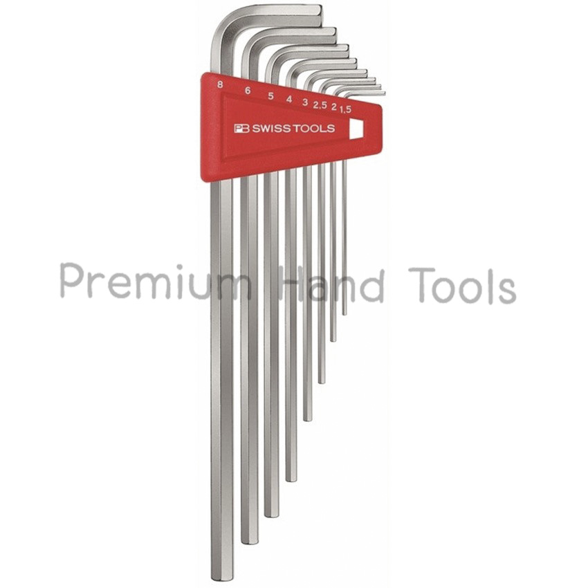 PB Swiss Tools PB 211H-8 ประแจหกเหลี่ยมชุด หัวตัด ยาว เบอร์ 1.5-8 มิล 8 ตัวชุด