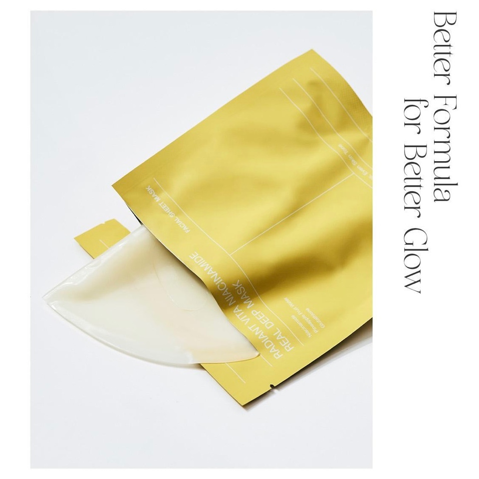 Biodance Radiant Vita Niacinamide Real Deep Mask 34 g. (1 กล่อง/บรรจุ 4 แผ่น)