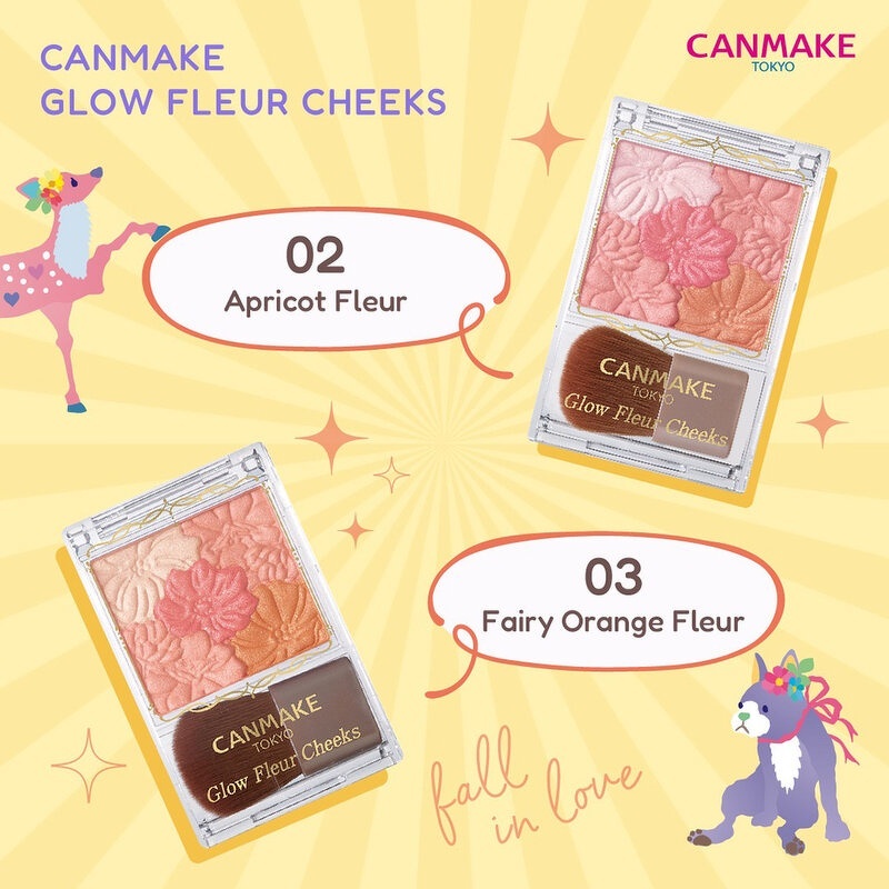 Canmake Glow Fleur Cheeks 6.3 g. #02 Apricot Fleur โทมส้มอมชมพู