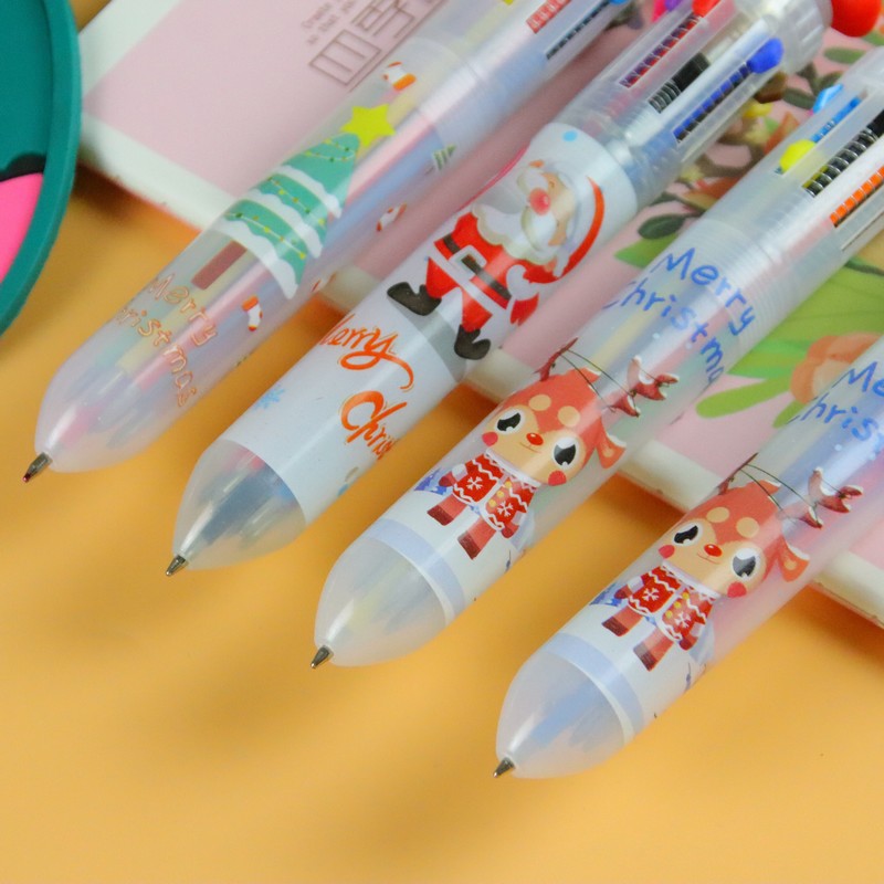 🌈🎄ปากกา 10 สี🎄🌈ชุดV2 หัวการ์ตูน ถุงเท้าคริสต์มาสหลากสี🧦ไส้ 0.5📌เลือกลาย ด้ามละ 12 บาท✔️พร้อมส่ง Ohwowshop ปากกากด ปากกาลายการ์ตูน ปากกาลูกลื่น