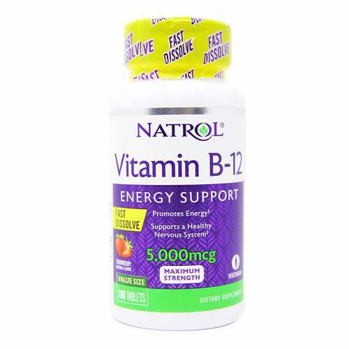 Natrol Vitamin B-12 Energy Support 5,000 mcg 100Tablets