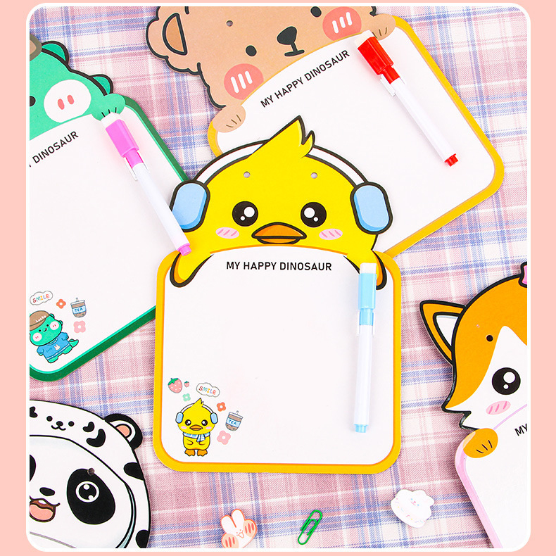 🌈🦁กระดานไวท์บอร์ดพร้อมปากกา🐼🌈กระดานวาดรูป รูปทรงการ์ตูน📌พร้อมส่งในไทย กระดานลบออกได้ เครื่องเขียนเด็ก พกพา แขวนได้