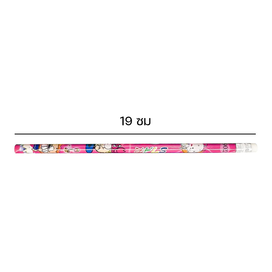 🌈ดินสอไม้หัวยางลบ🌈ลายการ์ตูน📌คละลาย✅พร้อมส่งในไทย เครื่องเขียน ดินสอ ดินสอHB