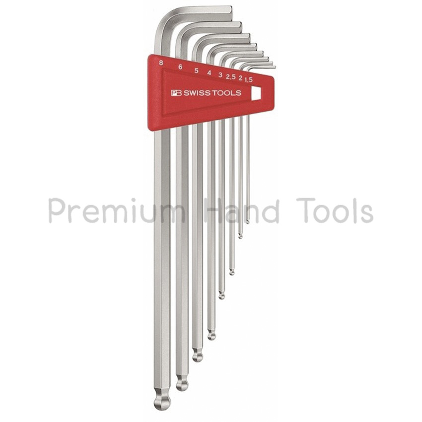 PB Swiss Tools PB 212LH-8 ประแจหกเหลี่ยมชุด หัวบอล ยาว เบอร์ 1.5-8 มิล 8 ตัวชุด