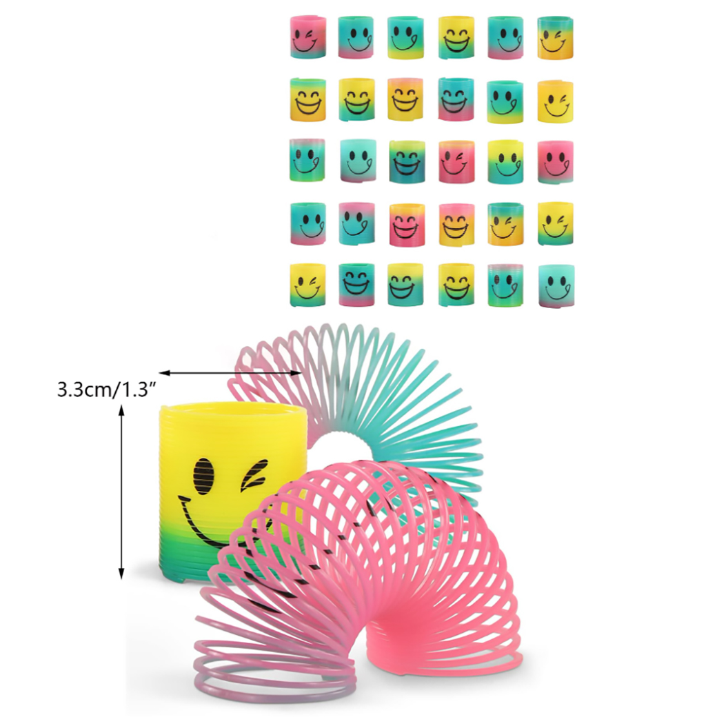 🙂👉สปริงสายรุ้ง🌈สปริงเด้งๆ ของเล่นเด็ก หลากสี สปริงของเล่น✅พร้อมส่งในไทย🧡เสริมทักษะ รูปหน้ายิ้ม งานเทศกาล