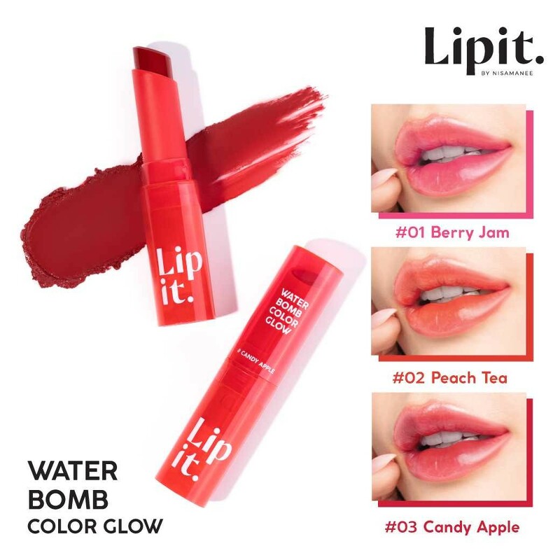 LIP IT Water Bomb Color Glow 3 g. #Candy Apple