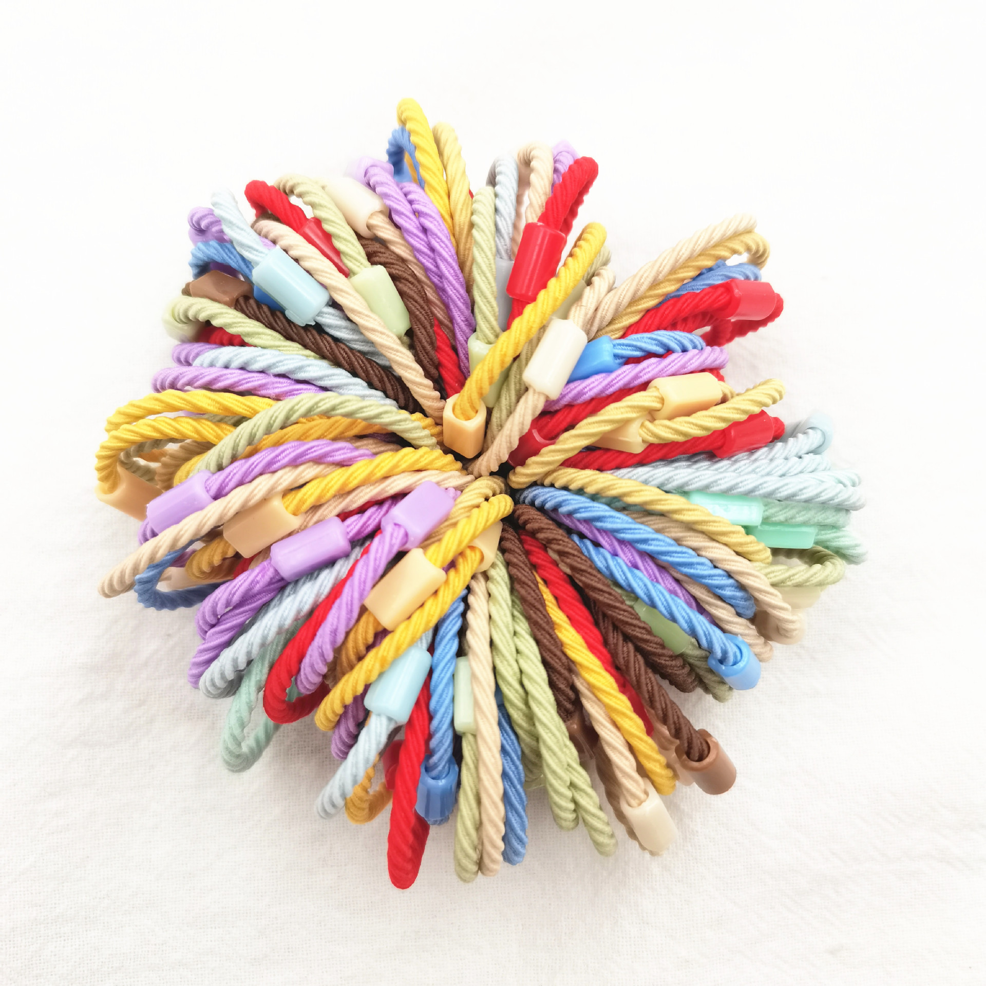 ⭐ยางยืดรัดผม⭐สายถัก🌈สายหลากสี🌈 3cm📌สุ่มคละสี ✔️พร้อมส่งในไทย หนังยางรัดผมเกาหลี ยางมัดผม ยางยืดรัดผม